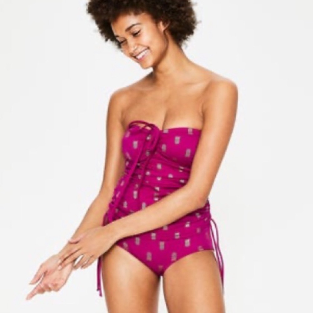 Boden Magenta Pineapple Tankini Swimsuit